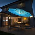 thumbnail image 4 of Costway 10ft Solar LED Patio Umbrella 360Degree Rotation Turquoise W/USB, 4 of 10