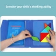 thumbnail image 4 of Wooden Magnetic Tangram Puzzle Game Educational Book For Kids Learning Travel Activity Cognitive Development Toy With Storage Bag 8.66 Inches, 4 of 9
