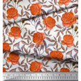thumbnail image 3 of Soimoi Rayon Fabric Leaves & Rose Flower Decor Fabric Printed Yard 56 Inch Wide, 3 of 3