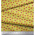 thumbnail image 3 of Soimoi Rayon Fabric Leaves & Poppy Floral Print Fabric by Yard 56 Inch Wide, 3 of 6