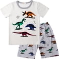 thumbnail image 1 of Little Hand Pyjama Garçon Ensemble Dinosaure Été 100 % Coton Pjs Tenue de Nuit 7T, 1 of 7