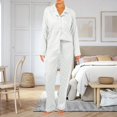 thumbnail image 2 of Ensemble de Pyjama Long en Soie Glacée pour Femmes, 2 of 3