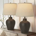 thumbnail image 2 of "Farmhouse Rustic Table Lamps Set of 2 for Bedroom Living Room End Table Dark Br, 2 of 5