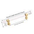 thumbnail image 4 of 10 Pack Peaha Acrylic Drawer Pulls Brass Cabinet Pulls - PH 9165GD102 Kitchen Cabinet Pulls Brushed Brass Cabinet Hardware 4in Hole Center, 6-2/5 Inch Overall Length, 4 of 15
