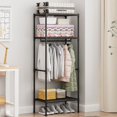 thumbnail image 5 of RKSTN Plast C Coat Rack Coat Rack Freestanding Closet Organizer Hall Tree with 2 Storage Shelves Corner Storage Organizer for Entryway Bedroom, 5 of 5