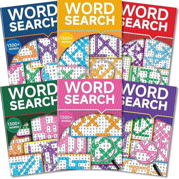 Kalysky Upgraded 6-Pack Word Search Puzzle Book, Brain Game for Adults, Teenagers and the Elderlythe, Preferred Choice for Relaxation and Stress Relief