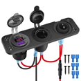 thumbnail image 1 of Lighter Socket 12V/24V with Rocker Toggle Switch PD&QC3.0 USB C Outlet with LED Voltmeter Waterproof for Car Boat B, 1 of 4