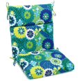 thumbnail image 1 of 20-inch by 42-inch Spun Polyester Patterned Outdoor Squared Seat/ Back Chair Cushion, Luxury Azure, 1 of 2