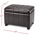thumbnail image 5 of Safavieh Petit Banc de Rangement en Cuir Bicasté Touffeté Violet Noir, 5 of 5