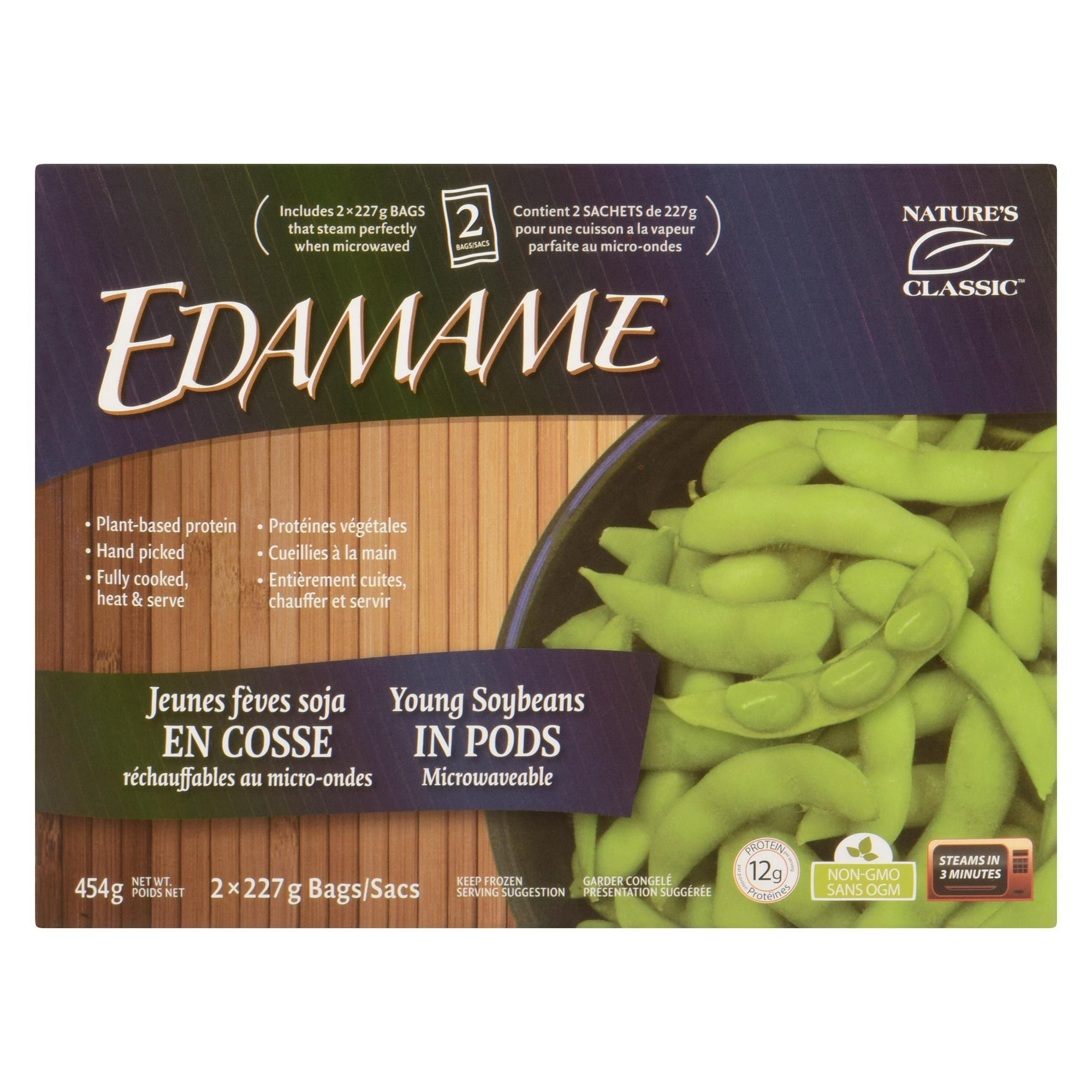 Nature's Classic Allen Family Foods Edamame Young Soybeans in PODS 454g, 454g - Microwavable