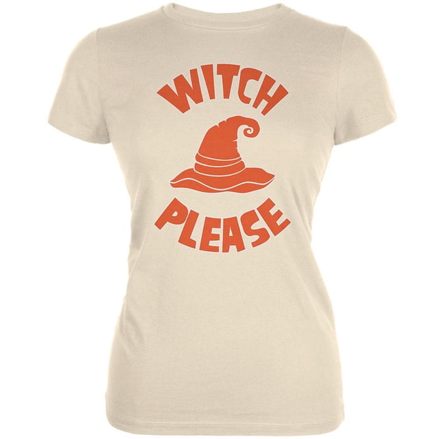 T-Shirt Doux pour Juniors « Halloween Witch Please Cream »