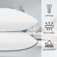 thumbnail image 2 of 3D Air Fabric Waterproof Pillow Protectors with Zipper, Pillow Covers Set of 2 Zippered Pillow Case Pillow Encasement Soft Breathable ( Standard, Square), 2 of 7