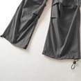 thumbnail image 4 of RKSTN Womens Pants Casual New Pants Design Sense Of Casual Sports Pants Drawstring Cargo Pants Wide-leg American Style Multiple Pockets High Waisted Soft Comfortable Straight Leg Pants, 4 of 6