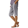 thumbnail image 2 of Wensltd Shorts d'Été à Jambe Grand pour Femmes, Mode, Lin, Fluides, Confortables, 2 of 5