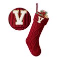 thumbnail image 1 of TETOU Bas de Noël avec Lettre Initiale 18 Pouces Bas pour Décoration de Noël - Rouge, 1 of 6