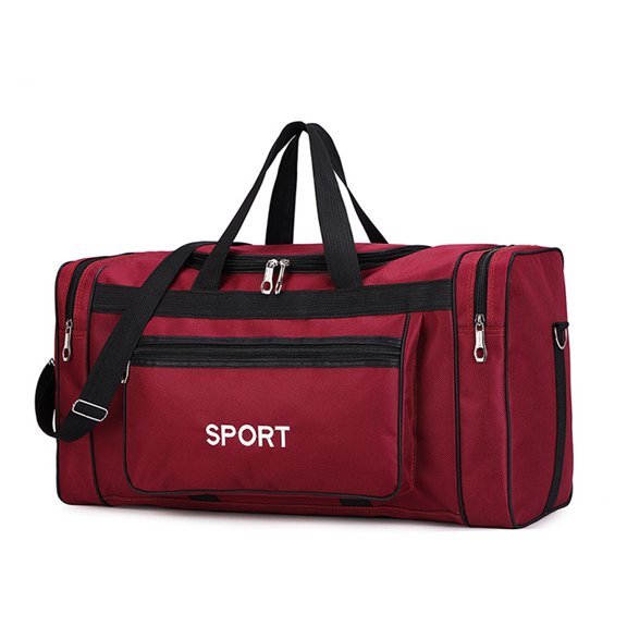 Sac de Voyage Portable Longue Distance Mode Voyages d'Affaires Embarquement Couleur Unie Grande Capacité Articles de Toilette Sacs de Bagage Hommes Femmes Rouge