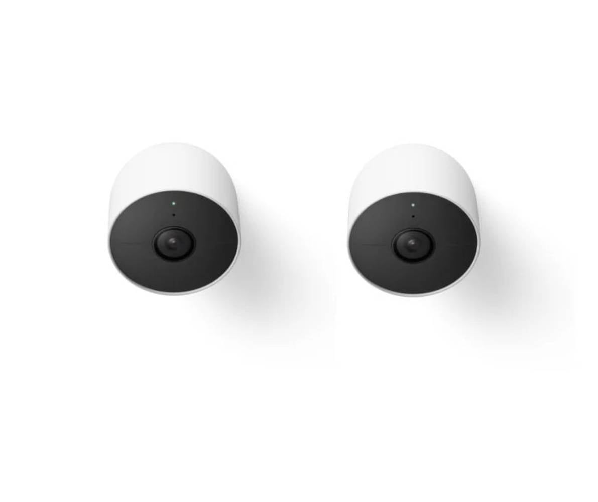 Google Nest Cam (Battery) Wire-Free Indoor/Outdoor Security Camera - White (2-Pack)