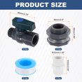 thumbnail image 2 of Uxcell 2 Set Rain Barrel Faucet Kit, 1" GHT Plastic Rain Barrel Spigot, Grey, 2 of 5