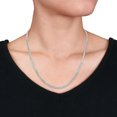 thumbnail image 2 of Miabella Sterling Silver Double Fancy Curb Link Necklace, 2 of 5