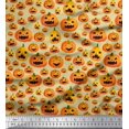 thumbnail image 1 of Soimoi Rayon Crepe Fabric Pumpkin Halloween Print Fabric by Yard 46 Inch Wide, 1 of 3
