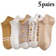 thumbnail image 2 of Ankle Socks Simple Printed - 5 Pairs Soft Cotton Socks Short Socks for Women, 2 of 10