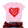 thumbnail image 2 of Meichang T-Shirt de la Saint-Valentin pour Femmes Mignons Cœurs Graphiques Hauts Mignons T-Shirts de Vacances Manches Courtes Col Rond Mode 2025, 2 of 4