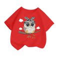 thumbnail image 1 of T-shirts Filles Imprimés Mignons Col Rond Manches Courtes Tee Été Mode Ample Vêtements Petites Filles Rouge 6-8 Ans, 1 of 4