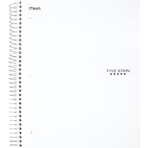 Five Star® 3 Subject 300pg Notebook 11" White