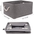 thumbnail image 3 of Boîtes de Rangement Pliables, Grands Paniers en Tissu, Lot de 3 (Gris, Grand), 3 of 6