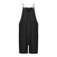 thumbnail image 3 of Womens Rompers for Summer Sleeveless Spaghetti Straps Short Jumpsuit Baggy Solid Color Bib Jumpers Overalls with Pockets, 3 of 5
