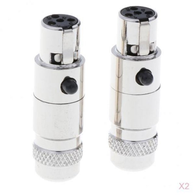 funtasica 4x Mini XLR 4-Pin 5MM Gold Plated Connectors Sockets, Stable And Reliable