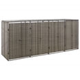 thumbnail image 1 of vidaXL Bin Store Outdoor Trash Can Storage Single Wheelie Bin Shed Poly Rattan, 1 of 6
