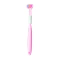 thumbnail image 1 of Transemion Triple Sided Toothbrush Soft And Gentle Protection Plastic Three Head Toothbrush For Cleaning A22 Peach Pink Child 1Set, 1 of 6