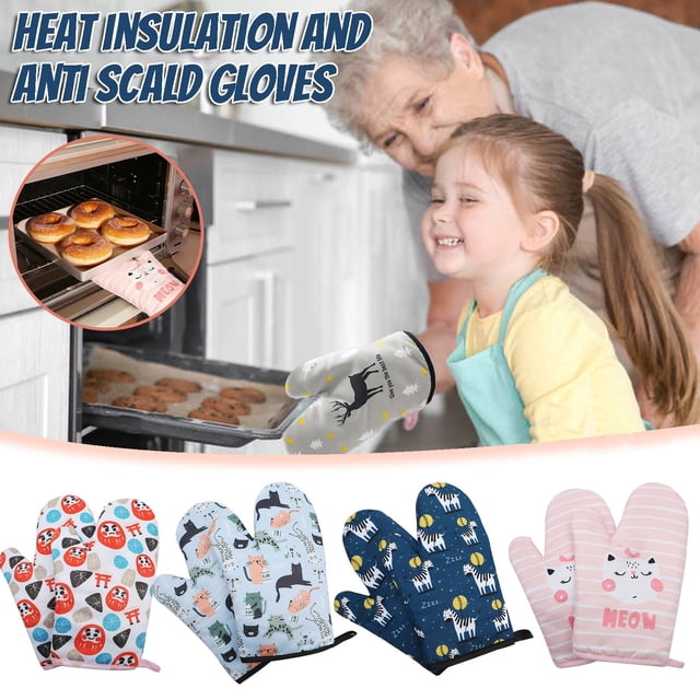 Iumwxz Kitchen Gadgets Kitchen Cooking Microwave Oven Gloves Mitts Pot Pad Heat Proof Protected Kitchen Utensil Set Rd Cotton Hometrends
