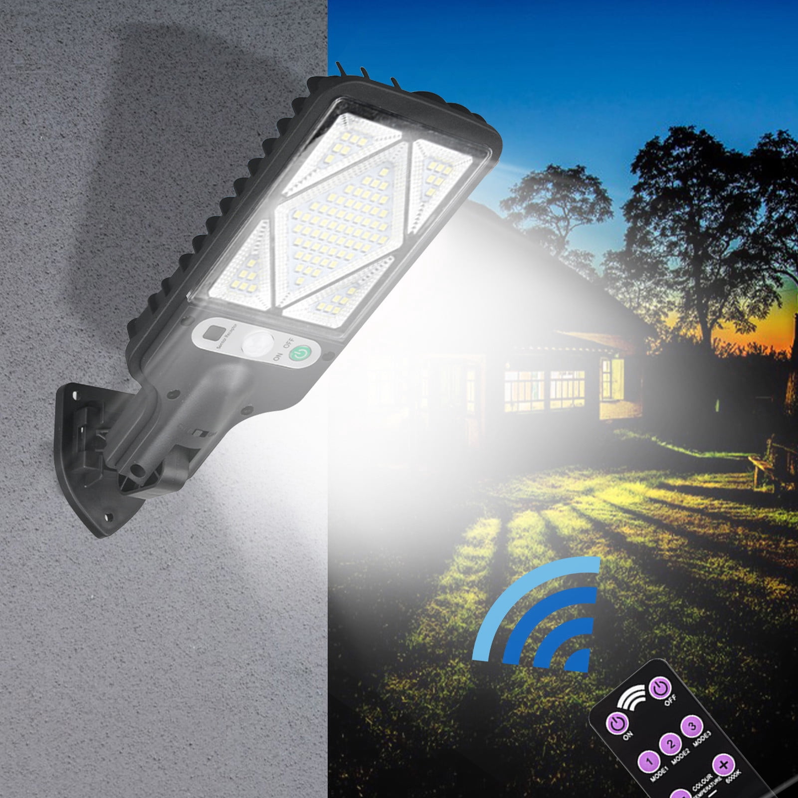 Ratfeit Bright Solar Outdoor Lights, Solar Powered Street Motion Sensor Lights, LED Security Waterproof Lights with 3 Lighting Modes for Porch Garden Deck Fence Patio Path