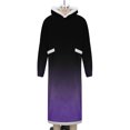 thumbnail image 3 of RXMEKW Gradient Fleece Hooded Robe for Men with Pockets, Long Sleeve Bathrobe for Lounging, Print, 3 of 4