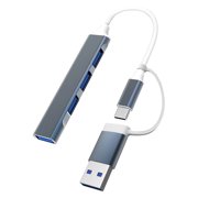 Birdeem Mini Usb Hub Extensions, 4 Port Usb 3.0 Hub, 2.0 Hub, Usb Adapter Station, Ultra Slim Portable Data Hub, Usb Splitter Aluminum