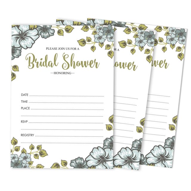 Inkdotpot Invitations de Douche Nuptiale Style à Remplissage Floral 30 Invitations Vierges de Mariage