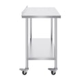 thumbnail image 1 of KFFKFF 24 x 48 x 40 Inch Durable Stainless Steel Table, Industrial Food Preparation Workstation with Wheels, Robust Prep Workstation, Metallic Work Station with Customizable Height, 1 of 9