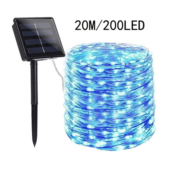 Guirlande Lumineuse Solaire d'Extérieur à DEL, Lumières Solaires, 8 Modes d'Éclairage, Fil de Cuivre, Cour, Arbres