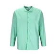 thumbnail image 4 of RXIRUCGD Cardigan à Boutons Imprimé Décontracté pour Homme, Manches Longues, Col Montant, Chemisier Chemise Hauts, Vert, Taille : L, 4 of 5