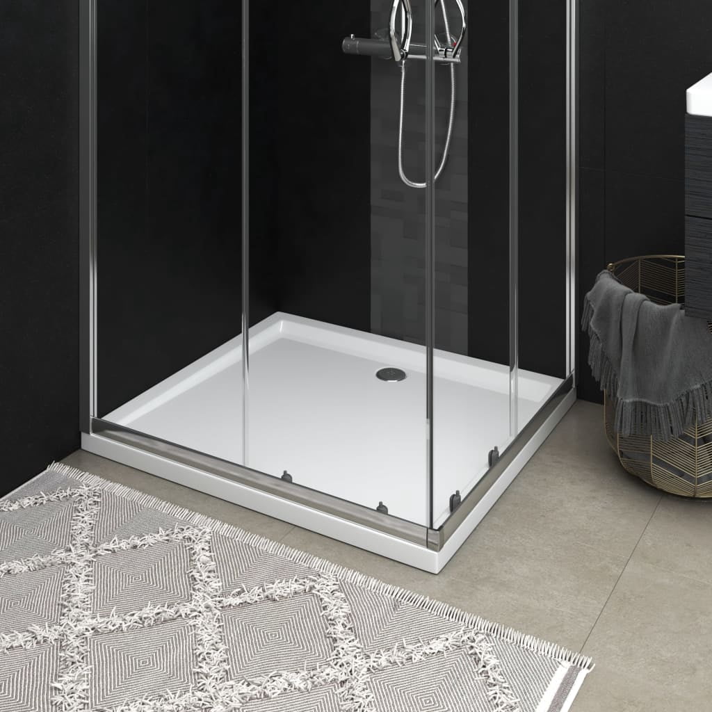 vidaXL Plateau de Base de Douche Rectangulaire en ABS Blanc 80x90 cm