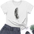 thumbnail image 4 of Plebaso T-Shirt Imprimé pour Femme Décontracté à Manches Courtes, T-Shirt Graphique à Col Rond, T-Shirts Amples d'Été 2025, 4 of 4