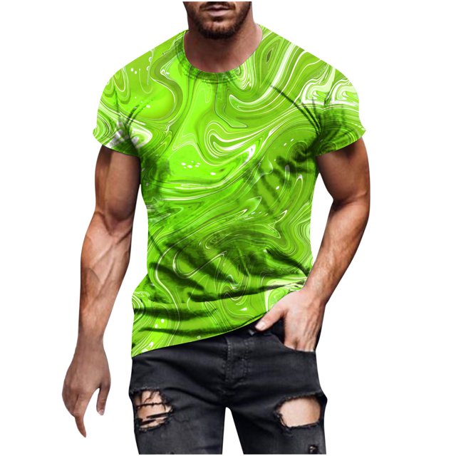Birdeem Chemises pour Hommes Mode Hommes Confortables Imprimés Manches Courtes Col Rond Blouses Chemises