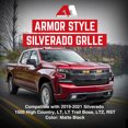 thumbnail image 2 of American Modified Armor Grille for 2019-2021 Chevy Silverado 1500, Matte Black, 2 of 12