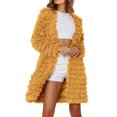 thumbnail image 1 of Qertyioot Veste en Cuir pour Femmes Automne et Hiver Manches Longues Artificielle Mi-Longue Décontractée Chaude Vison, 1 of 5