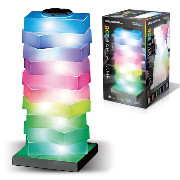 Bell + Howell RGB Multicolor LED Mood Light Tower Lamp 10 Inch with 6 Color Modes Indoor Table Lamp