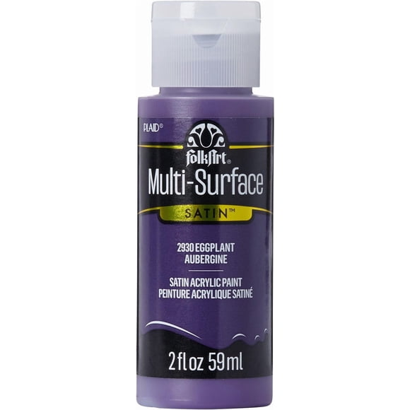 FolkArt Multi-Surface Satin Acrylic Paint, 2 fl. oz., Eggplant