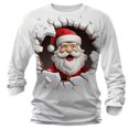 thumbnail image 1 of RXMEKW Haut à Manches Longues à Col Rond avec Imprimé de Noël pour Hommes, Chemise Décontractée en Polyester, Vert Taille g, 1 of 4