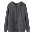 thumbnail image 1 of Men's Full Zip Hoodie Unisex Long Sleeve Hooded Sweatshirt Lightweigh Drawstring Zip Up Jacket with Pockets, 1 of 3